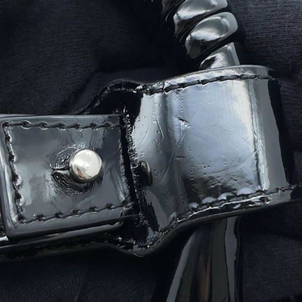 バレンシアガ ハンドバッグ ビストロ XS パテントレザー 671342 BALENCIAGA 2wayショルダーバッグ バスケットバッグ 黒