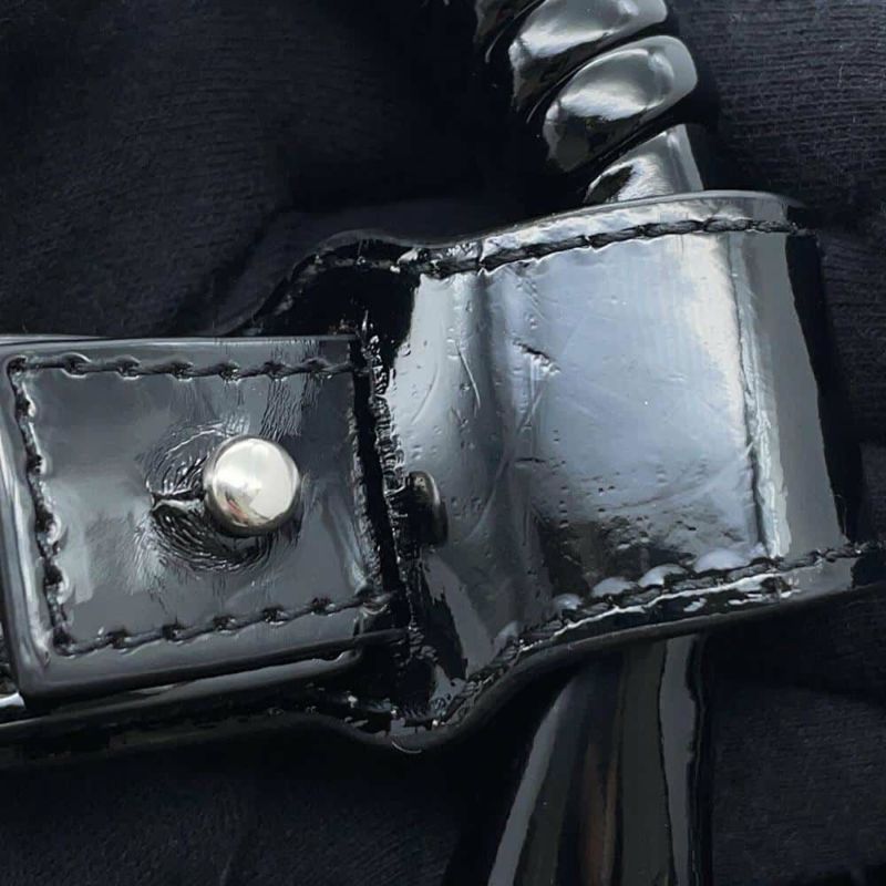 バレンシアガ ハンドバッグ ビストロ XS パテントレザー 671342 BALENCIAGA 2wayショルダーバッグ バスケットバッグ 黒