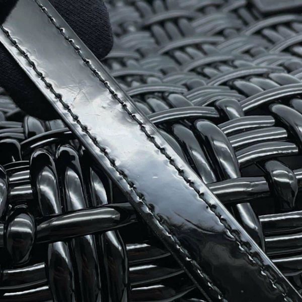 バレンシアガ ハンドバッグ ビストロ XS パテントレザー 671342 BALENCIAGA 2wayショルダーバッグ バスケットバッグ 黒