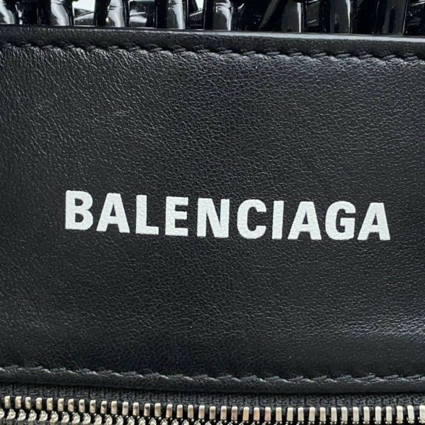 バレンシアガ ハンドバッグ ビストロ XS パテントレザー 671342 BALENCIAGA 2wayショルダーバッグ バスケットバッグ 黒