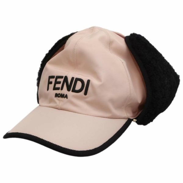 フェンディ キャップ イヤーマフ ロゴ ナイロン サイズM FENDI フライトキャップ