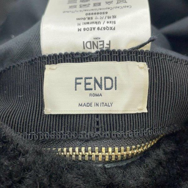 フェンディ キャップ イヤーマフ ロゴ ナイロン サイズM FENDI フライトキャップ