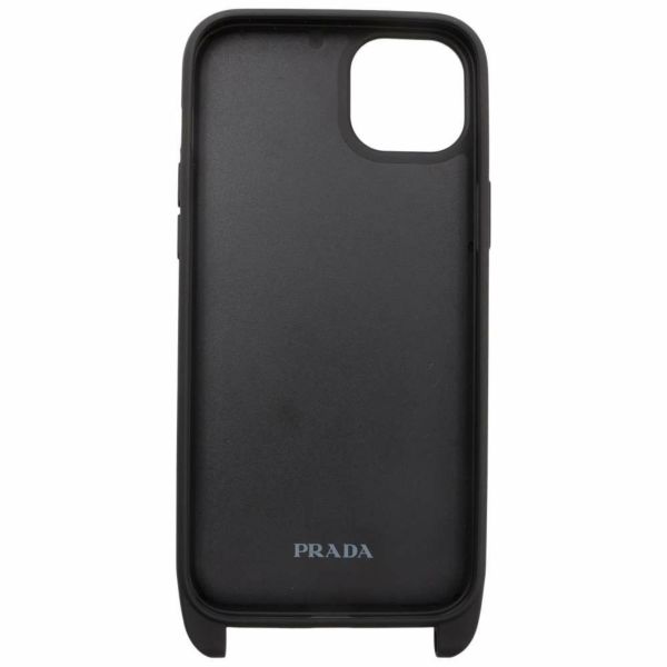 プラダ アイフォンケース サイファーノ ロゴ 2ZH174 PRADA Phone 14 Plus用 黒