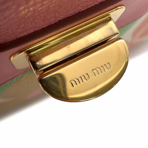 ミュウミュウ ハンドバッグ フラワー レザー 5BA046 Miu Miu 2wayショルダー