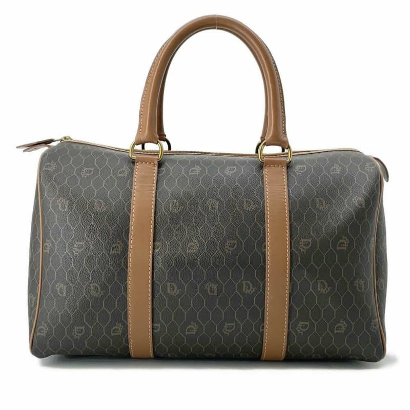 クリスチャン・ディオール ボストンバッグ ハニカム柄 PVC/レザー Christian Dior