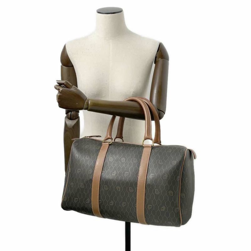 クリスチャン・ディオール ボストンバッグ ハニカム柄 PVC/レザー Christian Dior