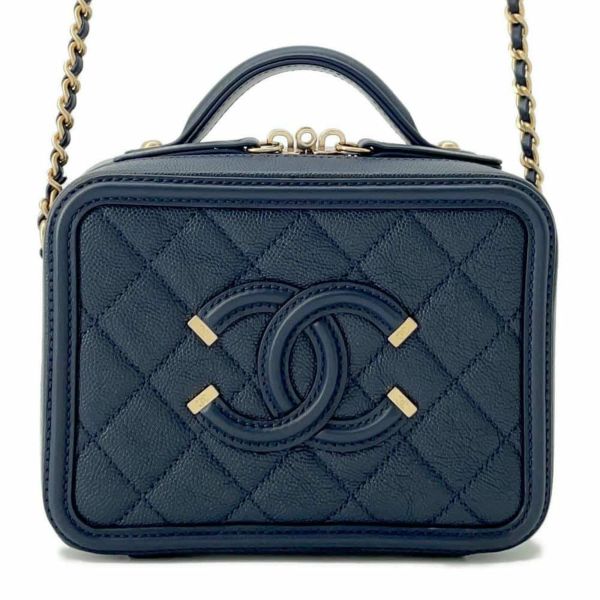 シャネル チェーンショルダーバッグ CCフィリグリー バニティバッグ キャビアスキン A93343 CHANEL バッグ
