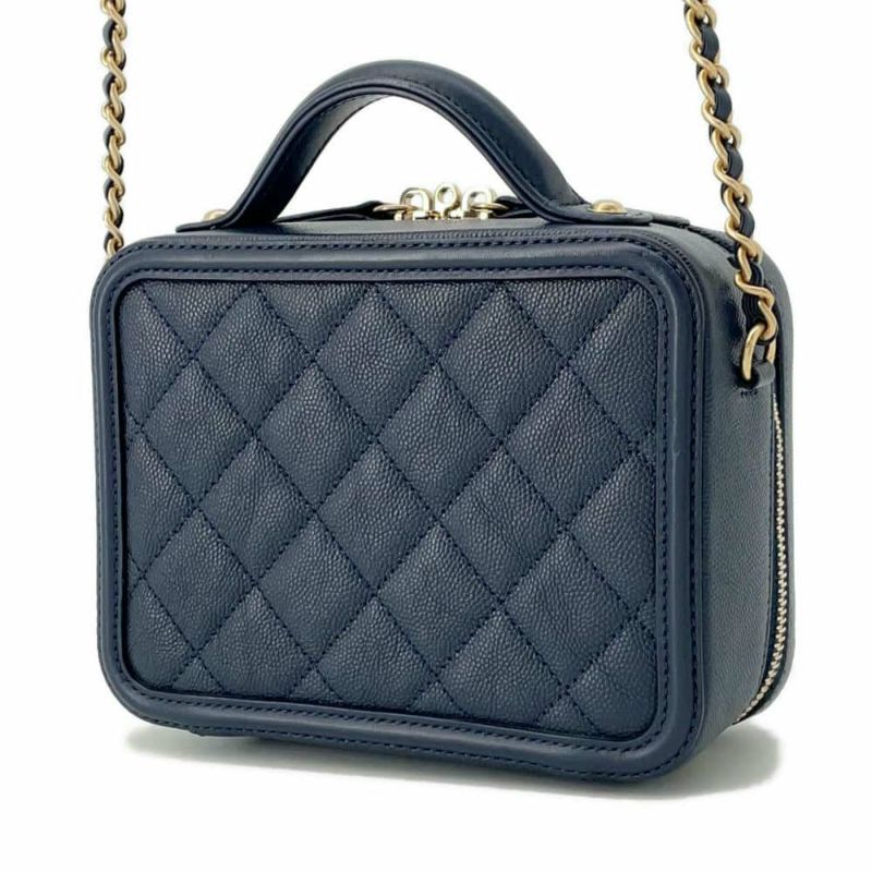 シャネル チェーンショルダーバッグ CCフィリグリー バニティバッグ キャビアスキン A93343 CHANEL バッグ