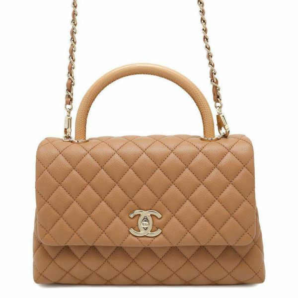 シャネル ハンドバッグ マトラッセ ココマーク ココハンドル キャビアスキン リザード A92991 2wayショルダーバッグ