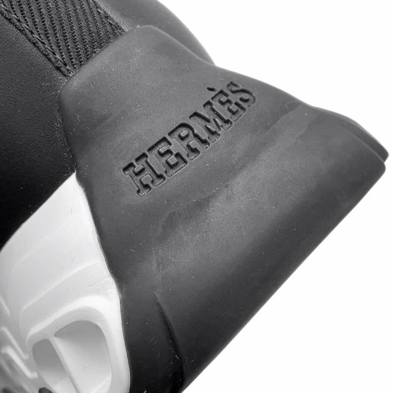 エルメス スニーカー インパルス ナイロン/レザー レディースサイズ35.5 HERMES 靴 黒 白