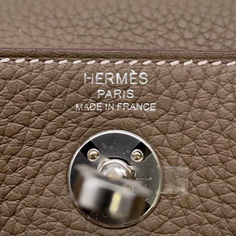 エルメス ハンドバッグ リンディ ミニ エトゥープ/シルバー金具 トリヨンクレマンス K刻印 2wayショルダー