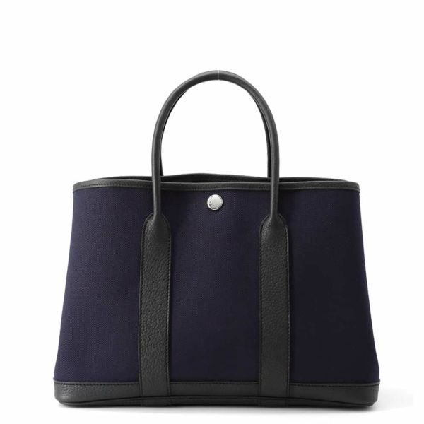 エルメス ガーデンパーティTPM ブルーマリン/ブラック/シルバー金具 トワルアッシュ/ネゴンダ W刻印