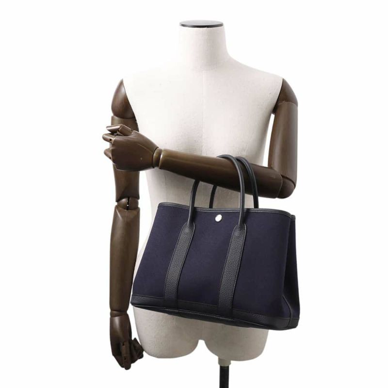 エルメス ガーデンパーティTPM ブルーマリン/ブラック/シルバー金具 トワルアッシュ/ネゴンダ W刻印