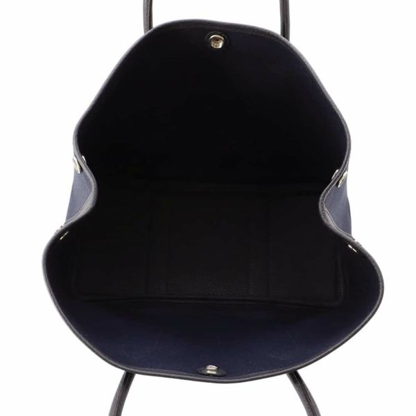 エルメス ガーデンパーティTPM ブルーマリン/ブラック/シルバー金具 トワルアッシュ/ネゴンダ W刻印