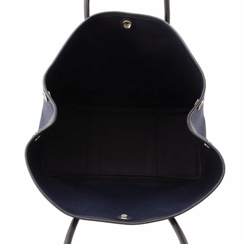 エルメス ガーデンパーティTPM ブルーマリン/ブラック/シルバー金具 トワルアッシュ/ネゴンダ W刻印