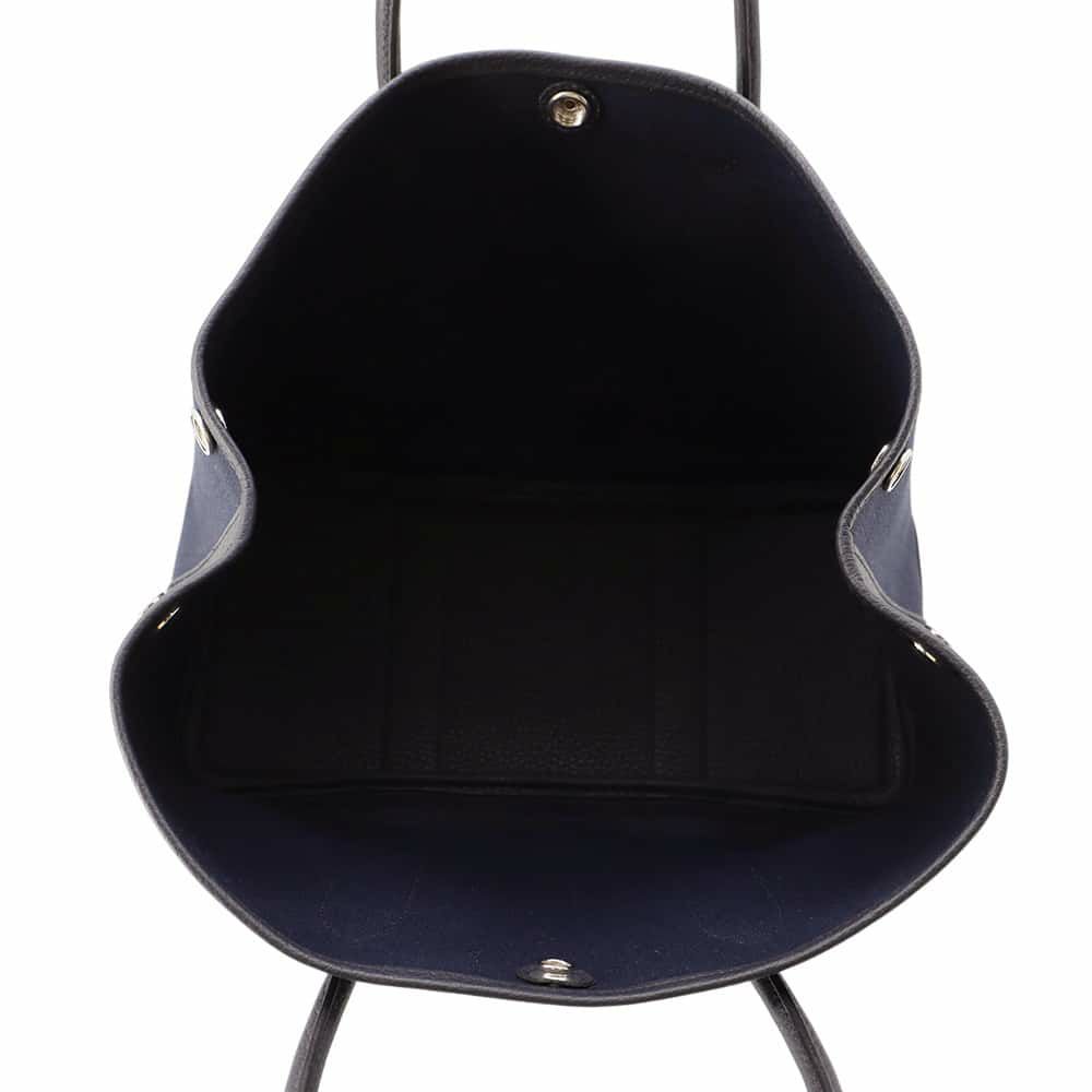 エルメス ガーデンパーティTPM ブルーマリン/ブラック/シルバー金具 トワルアッシュ/ネゴンダ W刻印