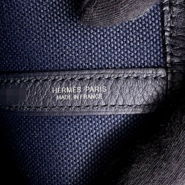 エルメス ガーデンパーティTPM ブルーマリン/ブラック/シルバー金具 トワルアッシュ/ネゴンダ W刻印