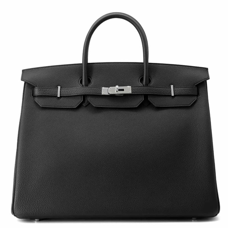 エルメス バーキン40 ブラック/シルバー金具 トゴ K刻印 HERMES Birkin ハンドバッグ
