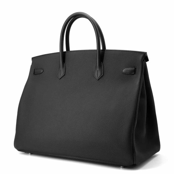 エルメス バーキン40 ブラック/シルバー金具 トゴ K刻印 HERMES Birkin ハンドバッグ