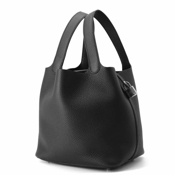 エルメス ハンドバッグ ピコタンロックMM ブラック/シルバー金具 エルメス ハンドバッグ ピコタンロックMM ブラック/シルバー金具