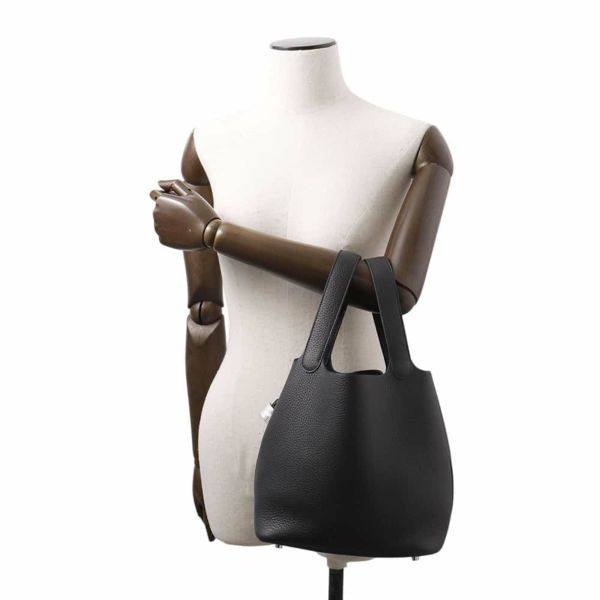 エルメス ハンドバッグ ピコタンロックMM ブラック/シルバー金具 エルメス ハンドバッグ ピコタンロックMM ブラック/シルバー金具