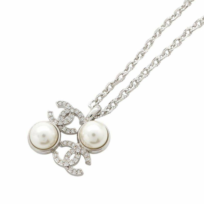 シャネル ネックレス ココマーク ラインストーン フェイクパール I25S ABF723 CHANEL アクセサリー