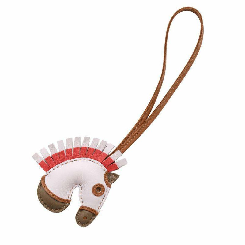 エルメス バッグチャーム ジージー カマイユ モーヴペール/ローズテキサス/エトゥープ/ゴールド ラムスキン B刻印