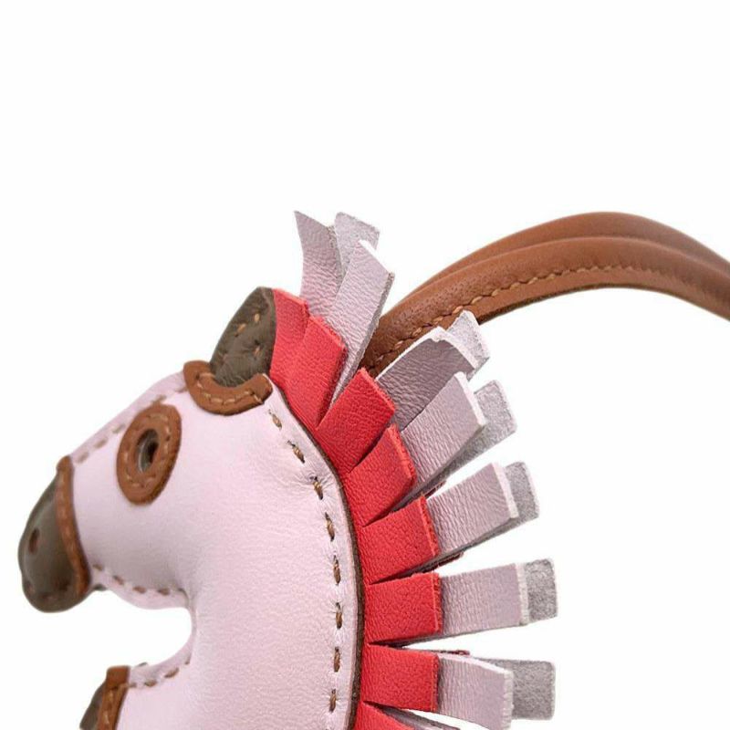 エルメス バッグチャーム ジージー カマイユ モーヴペール/ローズテキサス/エトゥープ/ゴールド ラムスキン B刻印