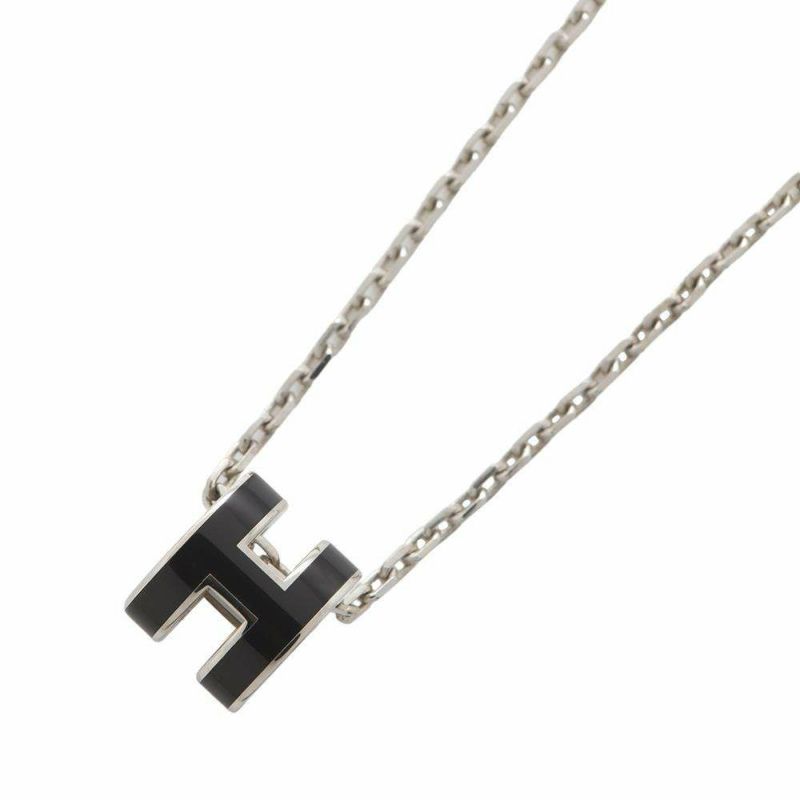 エルメス ネックレス ミニ・ポップアッシュ ブラック/シルバー金具 HERMES アクセサリー