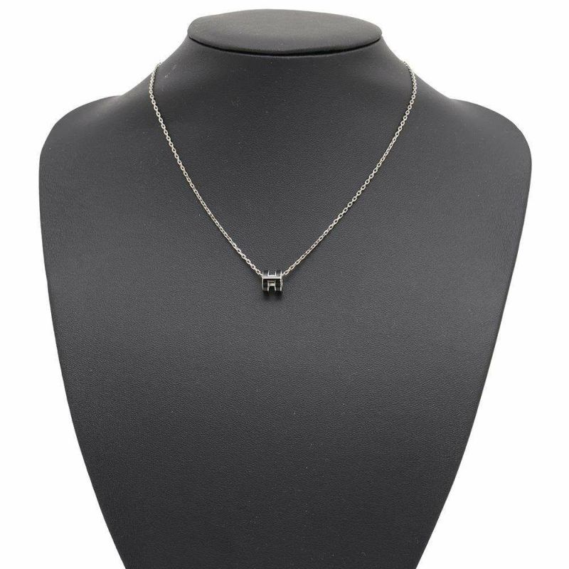 エルメス ネックレス ミニ・ポップアッシュ ブラック/シルバー金具 HERMES アクセサリー