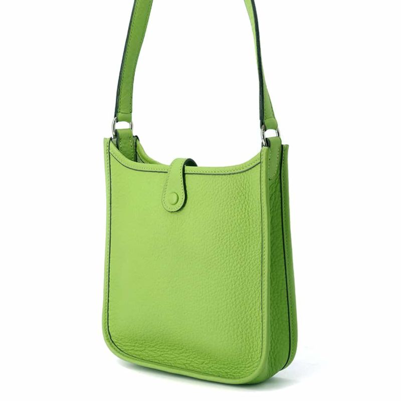 エルメス ショルダーバッグ エブリンTPM アップルグリーン/シルバー金具 トリヨンクレマンス □F刻印 HERMES Evelyne