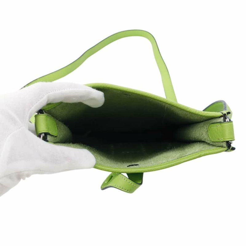 エルメス ショルダーバッグ エブリンTPM アップルグリーン/シルバー金具 トリヨンクレマンス □F刻印 HERMES Evelyne