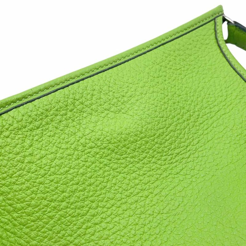 エルメス ショルダーバッグ エブリンTPM アップルグリーン/シルバー金具 トリヨンクレマンス □F刻印 HERMES Evelyne