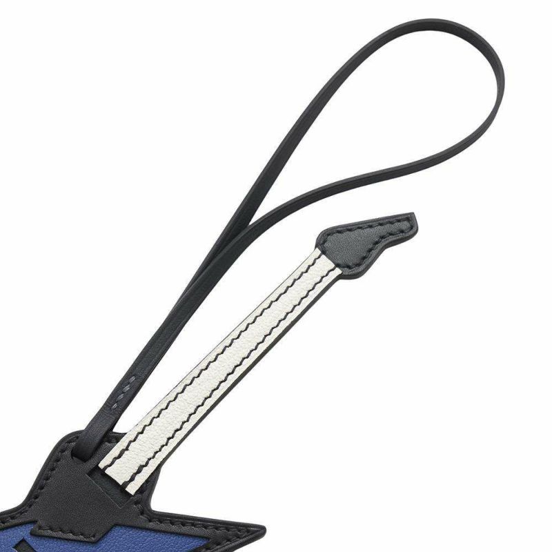 エルメス バッグチャーム ロック ギター ブラック/ブルーロワイヤル/マッシュルーム タデラクト/シェブルシャムキラ B刻印