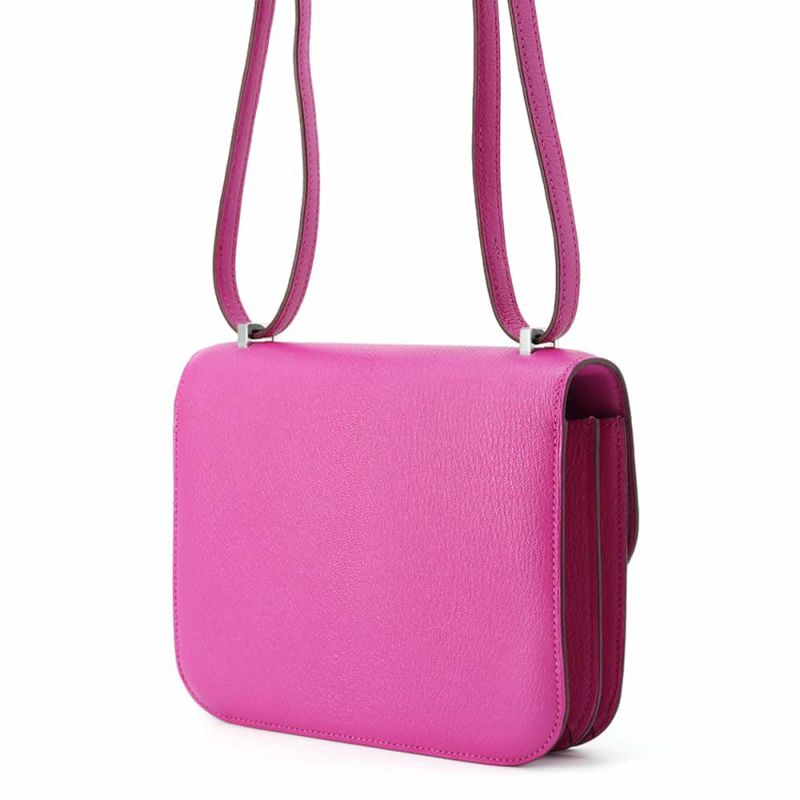 エルメス ミニ コンスタンス3 マグノリア/シルバー金具 シェブルミゾル U刻印 HERMES バッグ シェーブル