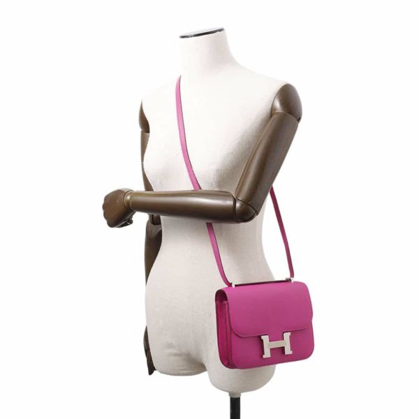 エルメス ミニ コンスタンス3 マグノリア/シルバー金具 シェブルミゾル U刻印 HERMES バッグ シェーブル