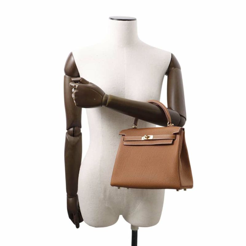 エルメス ハンドバッグ ケリー25 内縫い ゴールド/ゴールド金具 トゴ W刻印 2wayショルダー