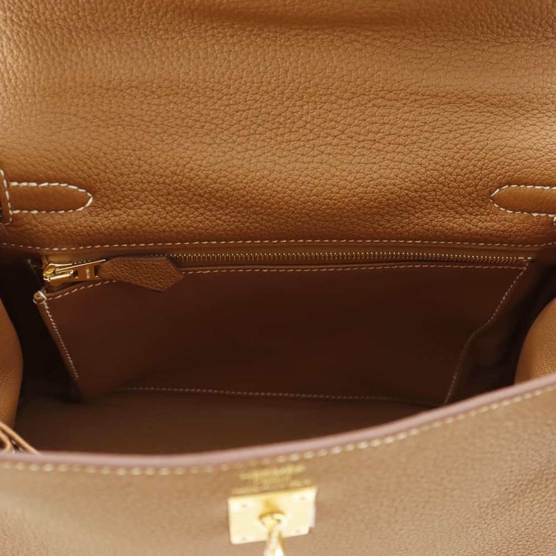 エルメス ハンドバッグ ケリー25 内縫い ゴールド/ゴールド金具 トゴ W刻印 2wayショルダー