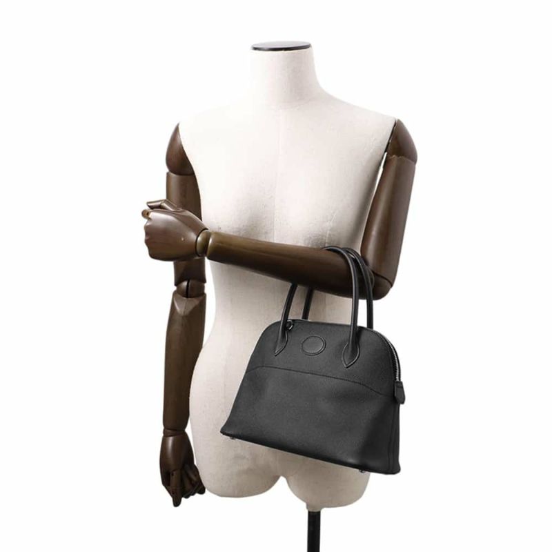 エルメス ハンドバッグ ボリード27 ブラック/シルバー金具 エプソン Y刻印 2wayショルダー 黒