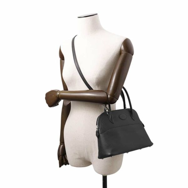 エルメス ハンドバッグ ボリード27 ブラック/シルバー金具 エプソン Y刻印 2wayショルダー 黒