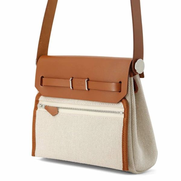 エルメス ショルダーバッグ エールバッグジップ ミニ フォーブ/シルバー金具 トワルミリタリー/ヴァッシュハンター W刻印