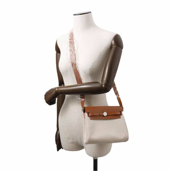 エルメス ショルダーバッグ エールバッグジップ ミニ フォーブ/シルバー金具 トワルミリタリー/ヴァッシュハンター W刻印