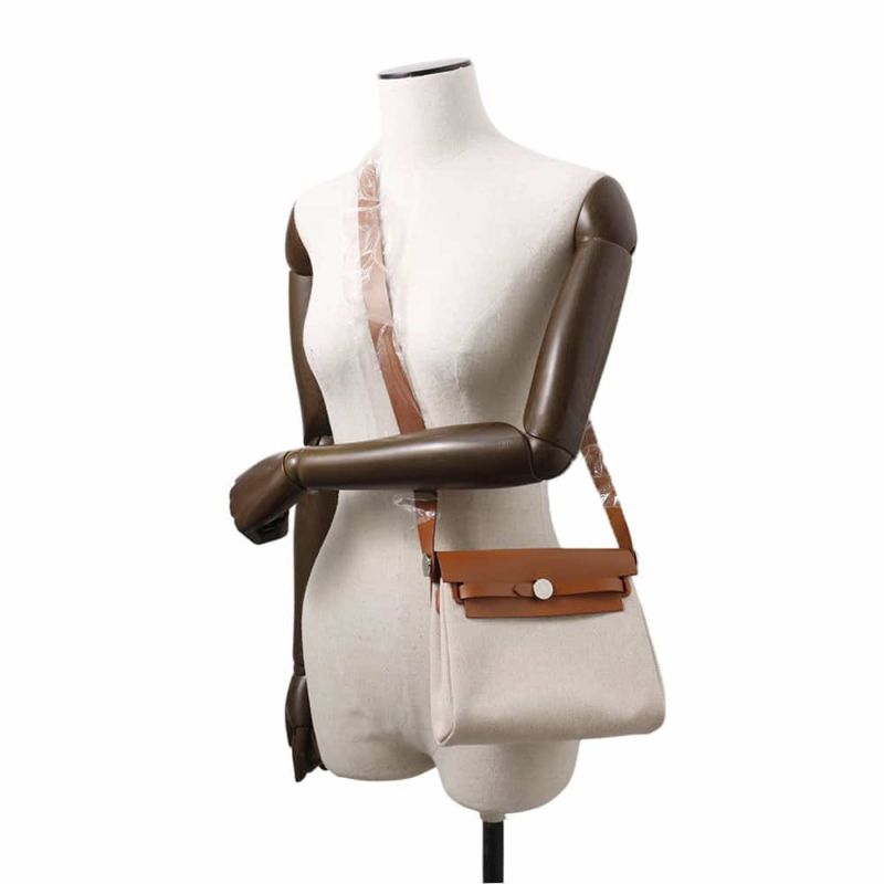 エルメス ショルダーバッグ エールバッグジップ ミニ フォーブ/シルバー金具 トワルミリタリー/ヴァッシュハンター W刻印