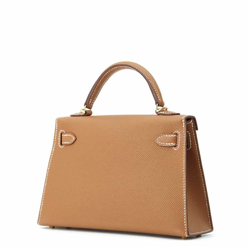 エルメス ハンドバッグ ミニケリードゥ 外縫い ゴールド/ゴールド金具 エプソン W刻印 2wayショルダー