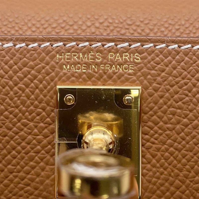 エルメス ハンドバッグ ミニケリードゥ 外縫い ゴールド/ゴールド金具 エプソン W刻印 2wayショルダー