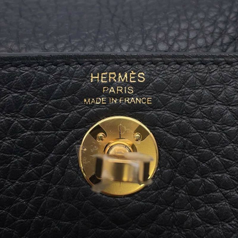 エルメス リンディ ミニ ブラック/ゴールド金具 トリヨンクレマンス W刻印 HERMES 2wayショルダー 黒