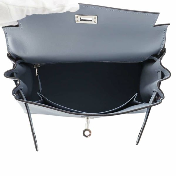 エルメス ハンドバッグ ケリー25 内縫い ブルーリン/シルバー金具 スイフト K刻印 2wayショルダー