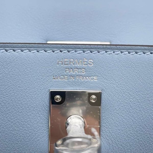 エルメス ハンドバッグ ケリー25 内縫い ブルーリン/シルバー金具 スイフト K刻印 2wayショルダー