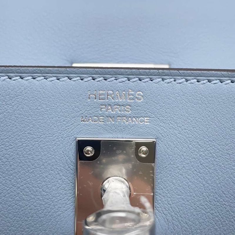 エルメス ハンドバッグ ケリー25 内縫い ブルーリン/シルバー金具 スイフト K刻印 2wayショルダー