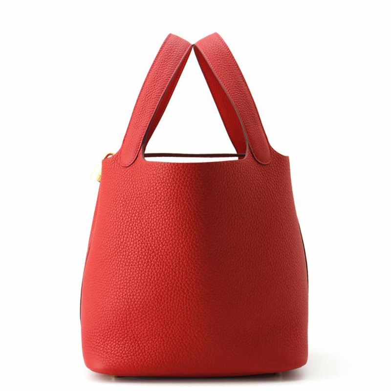 エルメス ハンドバッグ ピコタンロックMM ルージュラデュー/ゴールド金具 トリヨンクレマンス W刻印